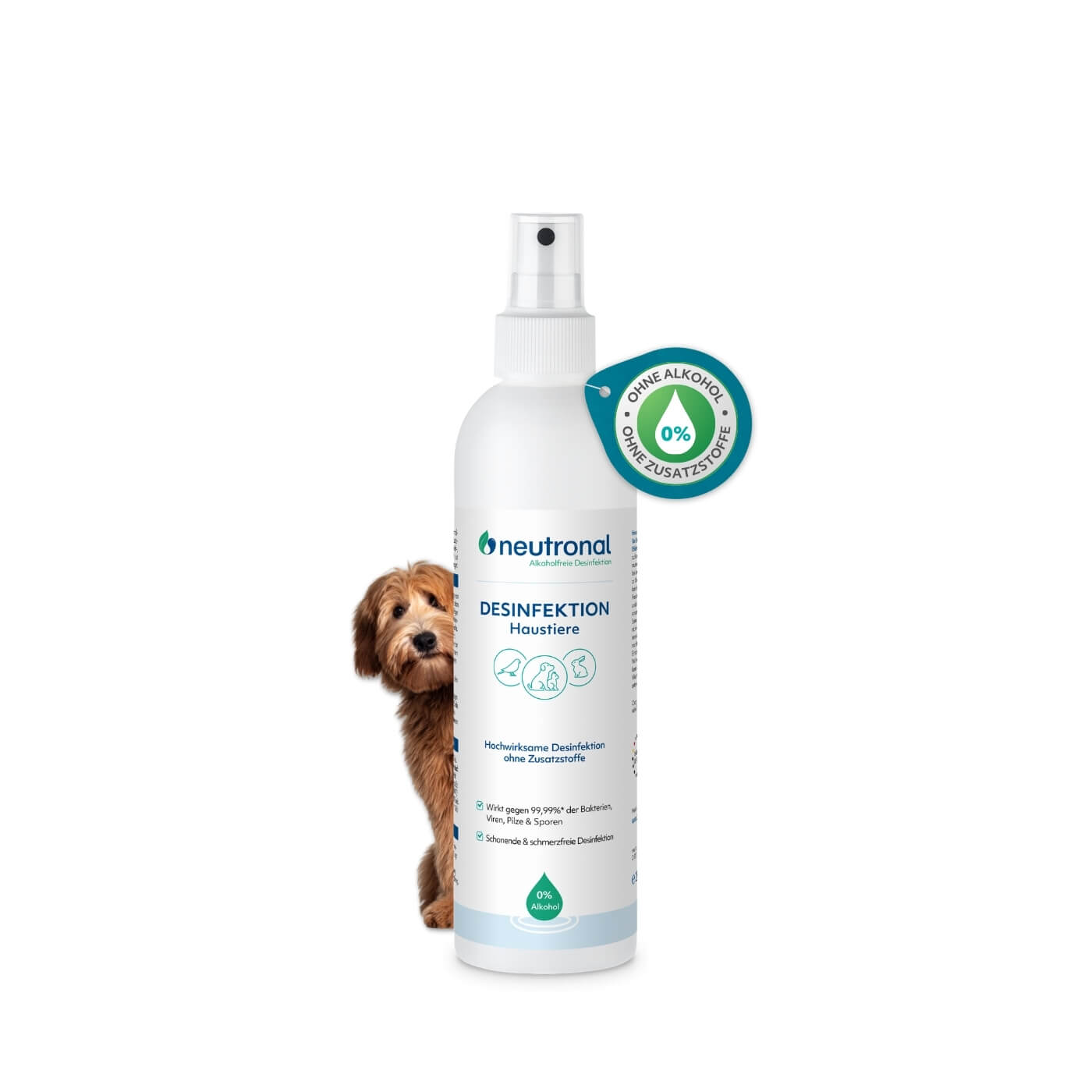 Alkoholfreie Desinfektion Hund - 250 ml Sprühflasche
