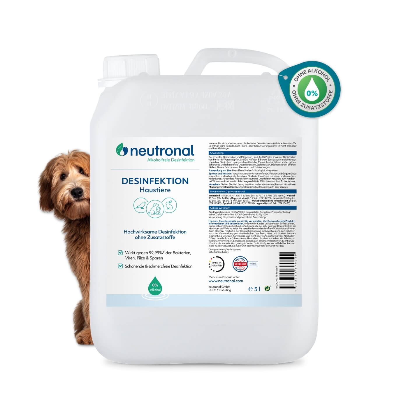 Alkoholfreie Desinfektion Hund - 5 l