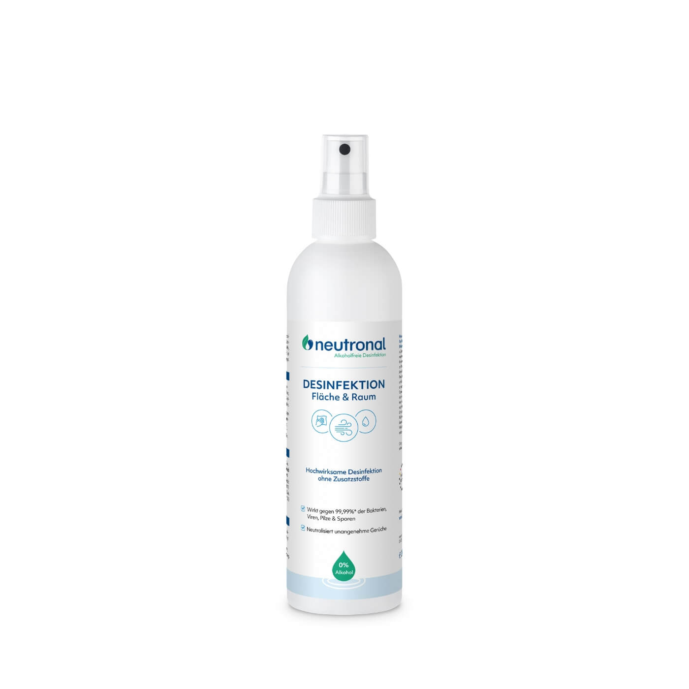 Alkoholfreie Desinfektion Fläche & Raum - 250 ml Sprühflasche